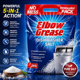 6X - Elbow Grease Dishwasher Salt 2Kg
