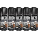5X Black Flexible Fabric & Vinyl Spray Paint 200ml