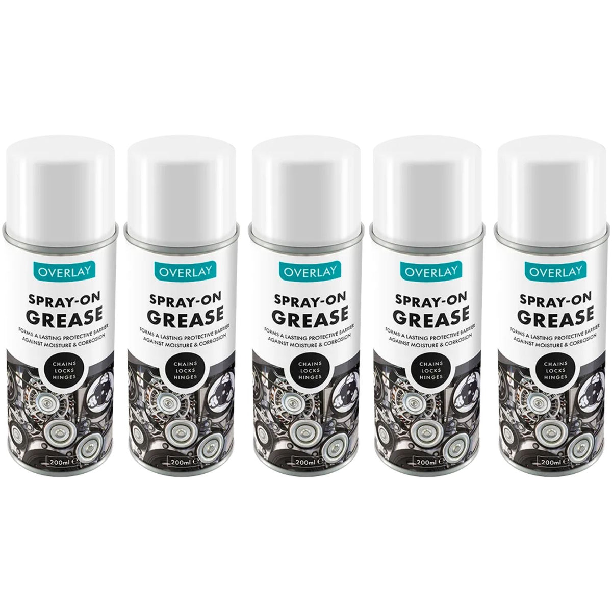 5X Overlay Clear Grease Professional Spray Lubricant 200ml