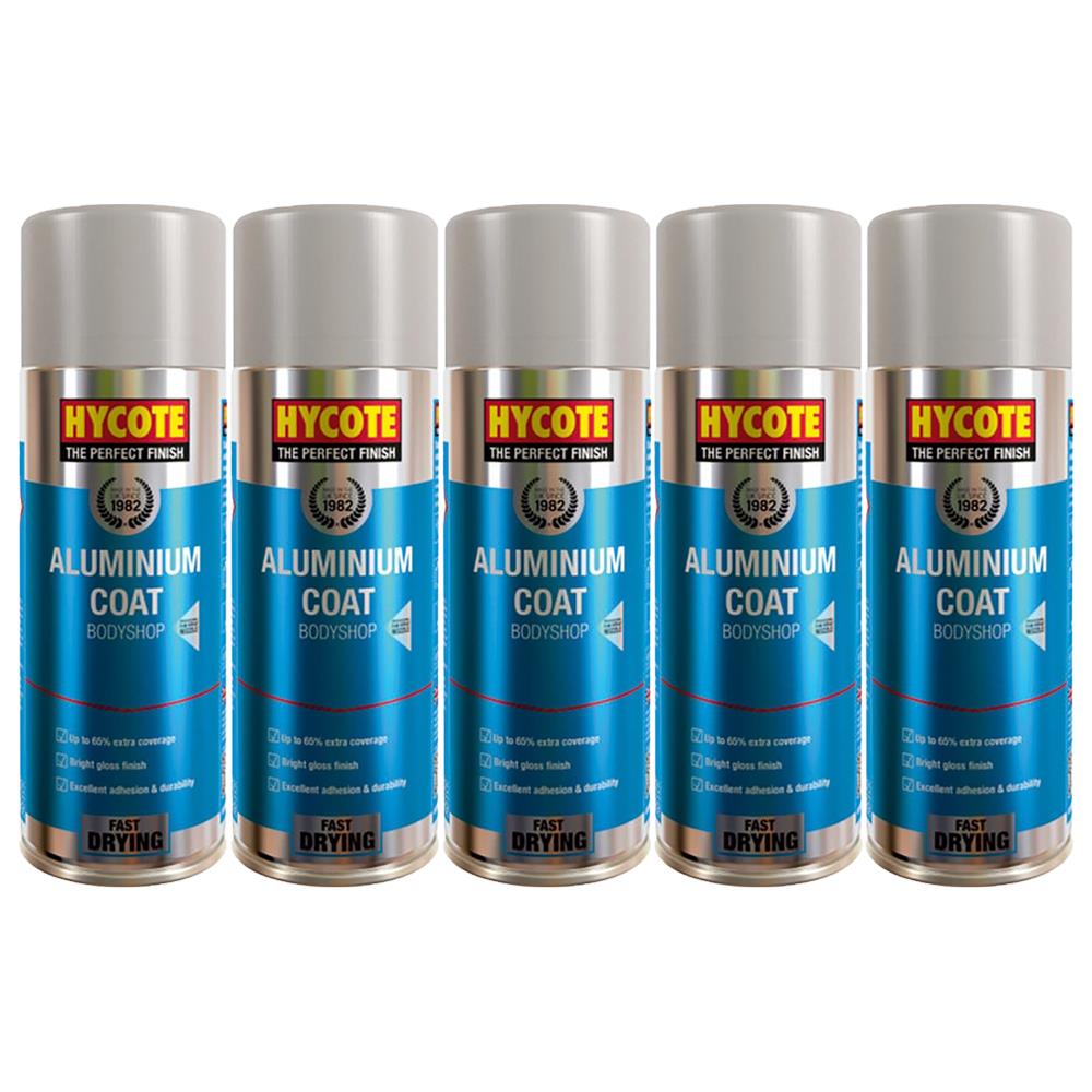 5X Hycote Bodyshop Alumnium Coat Spray Paint 400ml