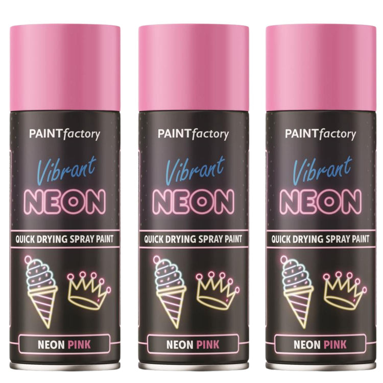 3X Paint Factory Neon Pink Spray Paint 400ml