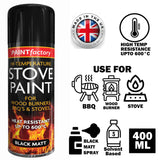 High Temp Black Stove Spray Paint 400ml