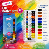 4X - Oil Paint Tube Set, 12 Colour 6ml Each