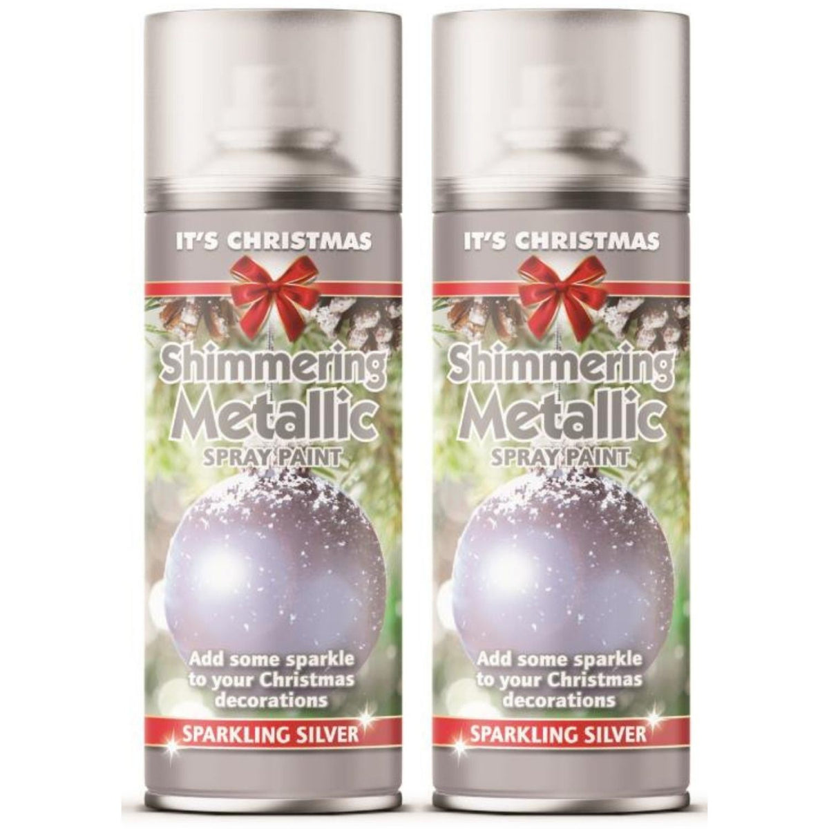 2X - Rapide Christmas Metallic Silver 200ml Spray Paint