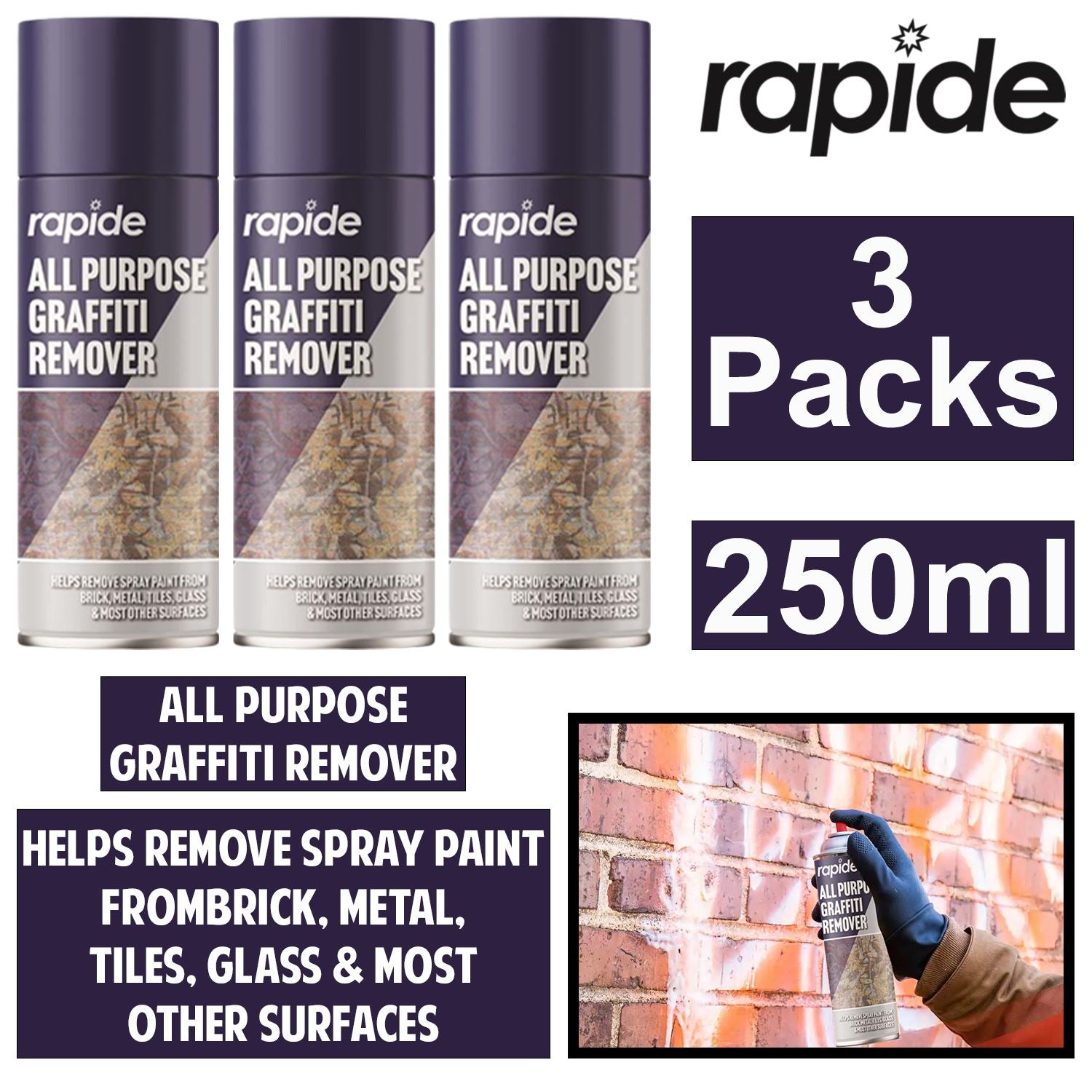 3X - Graffiti Remover Spray 250ml Lubricant