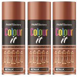 3X Paint Factory Copper  Metallic Spray Paint 400ml