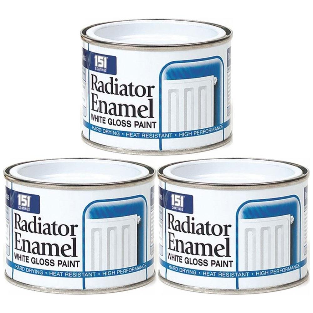 3X Radiator Enamel White Paint Tin 180ml Tin Paint