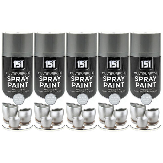 5X - 151 METALLIC SILVER SPRAY PAINT 400ML