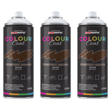 3X Chestnut Brown RAL 8014 Satin Spray Paint 400ml