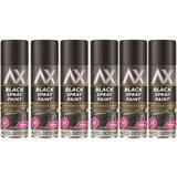 6X Auto Extreme Black Matt Spray Paint 250ml