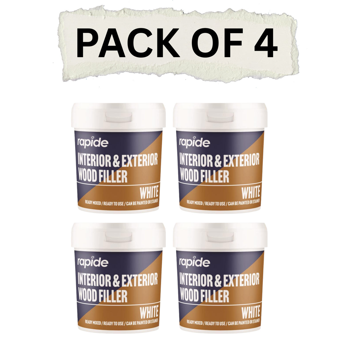4X White Wood Filler Cracks Remover Smooth Interior Exterior  470G All Purpose