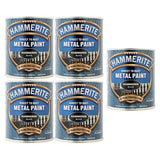5X Hammerite Hammered Black Paint 750ml Tin Paint