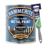 Hammerite Hammered Black Paint 750ml With 1" Paint Brush Tin Paint