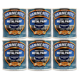 6X Hammerite Hammered Blue Paint 750ml Tin Paint