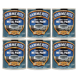 6X Hammerite Hammered Silver Paint 750ml Tin Paint