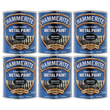 6X Hammerite Smooth Dark Green Paint 750ml Tin Paint
