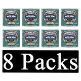 8X Hammerite Satin Black Paint 250ml Tin Paint