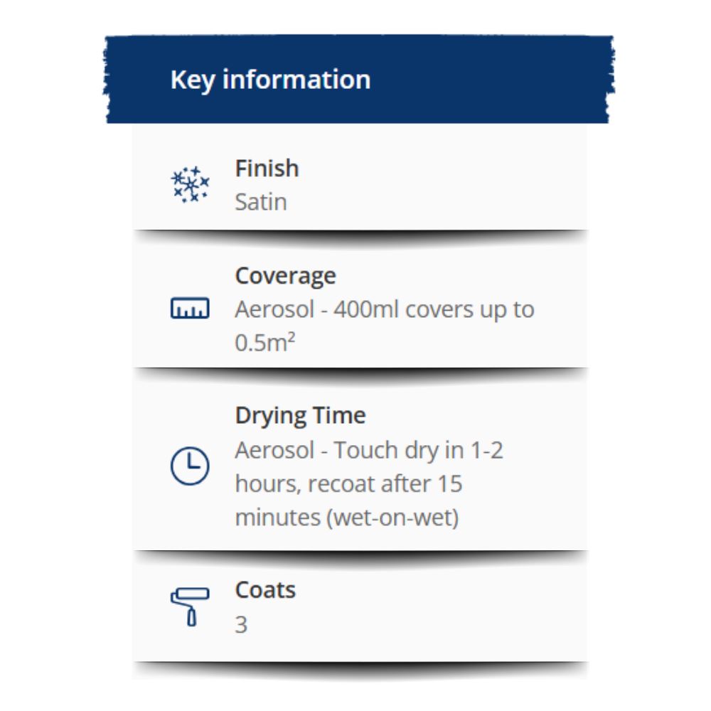 Hammerite satin black spray paint in aerosol can for easy application and smooth finish
