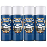 4X Hammerite Smooth Silver Spray Paint 400ml Spray Paint