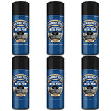 Hammerite smooth black spray paint canister set showcasing six spray paint bottles for easy application