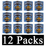 Twelve cans of Hammerite yellow metal paint smooth finish for rust protection