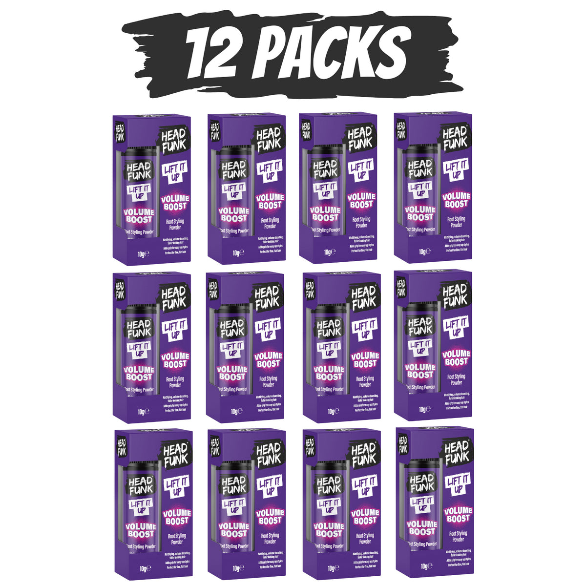Head Funk Root Lifting Hair Powder in 12 packs for added volume and boost to your hairstyle