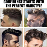 Four stylish hairstyles showcasing root styling powder for volume for a confident look