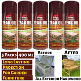 5X Home & Garden Teak Oil Spray 400ml Spray Paint