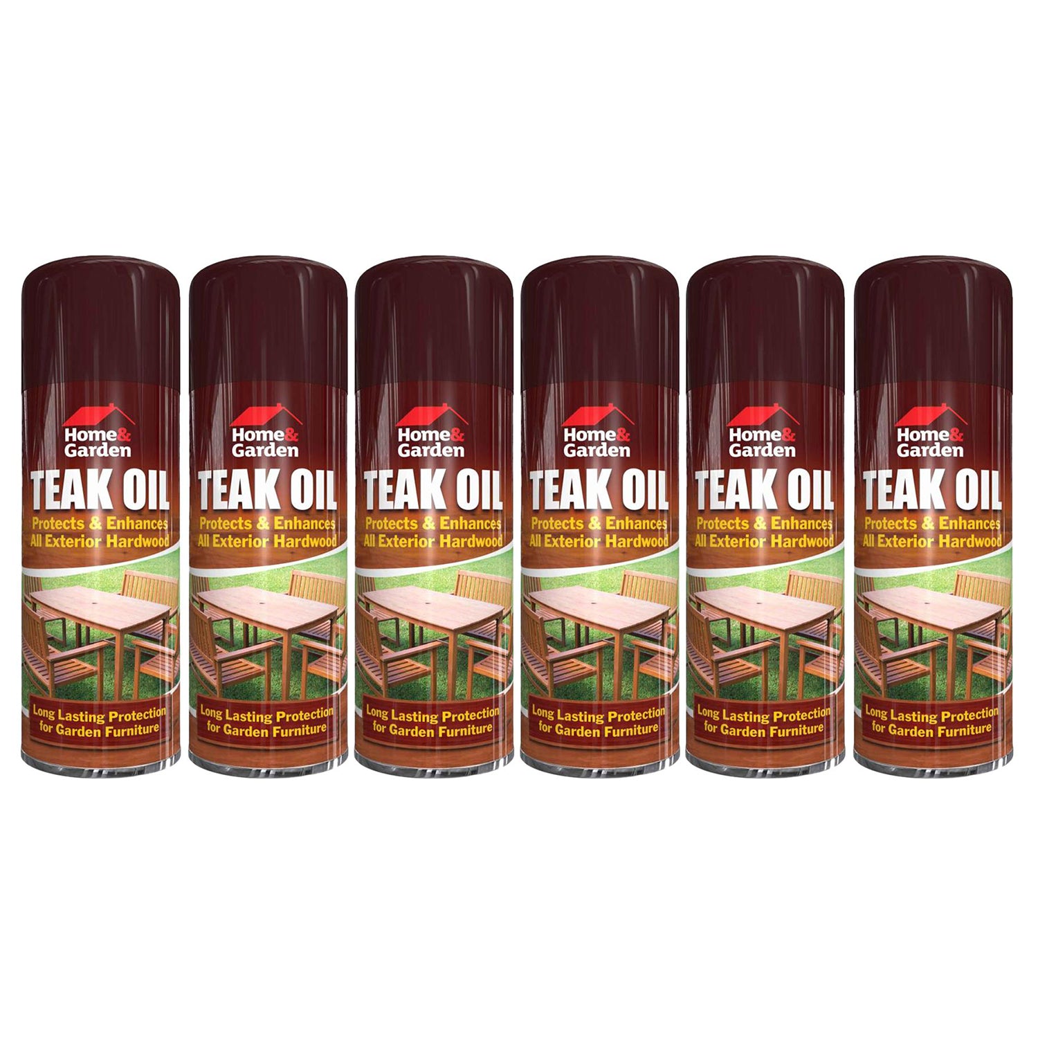 6X Home & Garden Teak Oil Spray 400ml Spray Paint