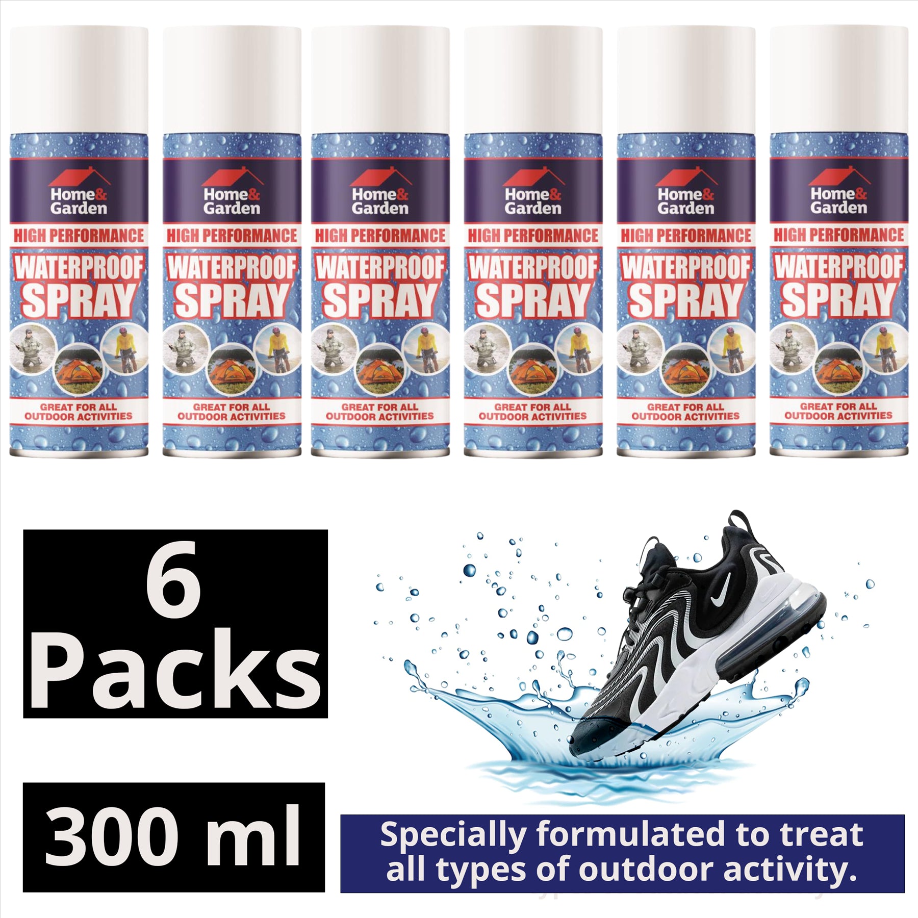 6X H&G Waterproof Spray 300ml Technical Spray