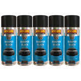 Pack of five Hycote black bumper spray paint cans for automotive bumper refinishing