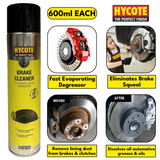 Hycote brake cleaner spray in 600ml can, effective degreaser for brake and clutch maintenance