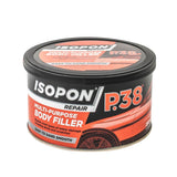 U-POL Isopon P38 body filler 250ml in a convenient canister for repairing minor damage and scratches