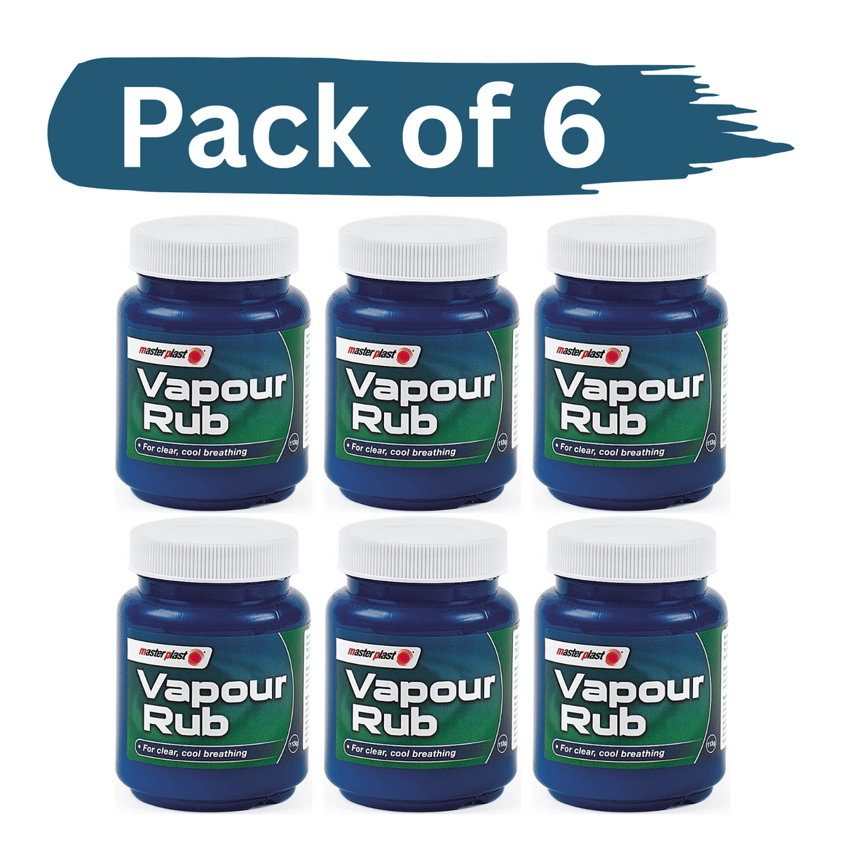 Pack of 6 Vapour Rub for congestion relief, promoting easy breathing and soothing comfort