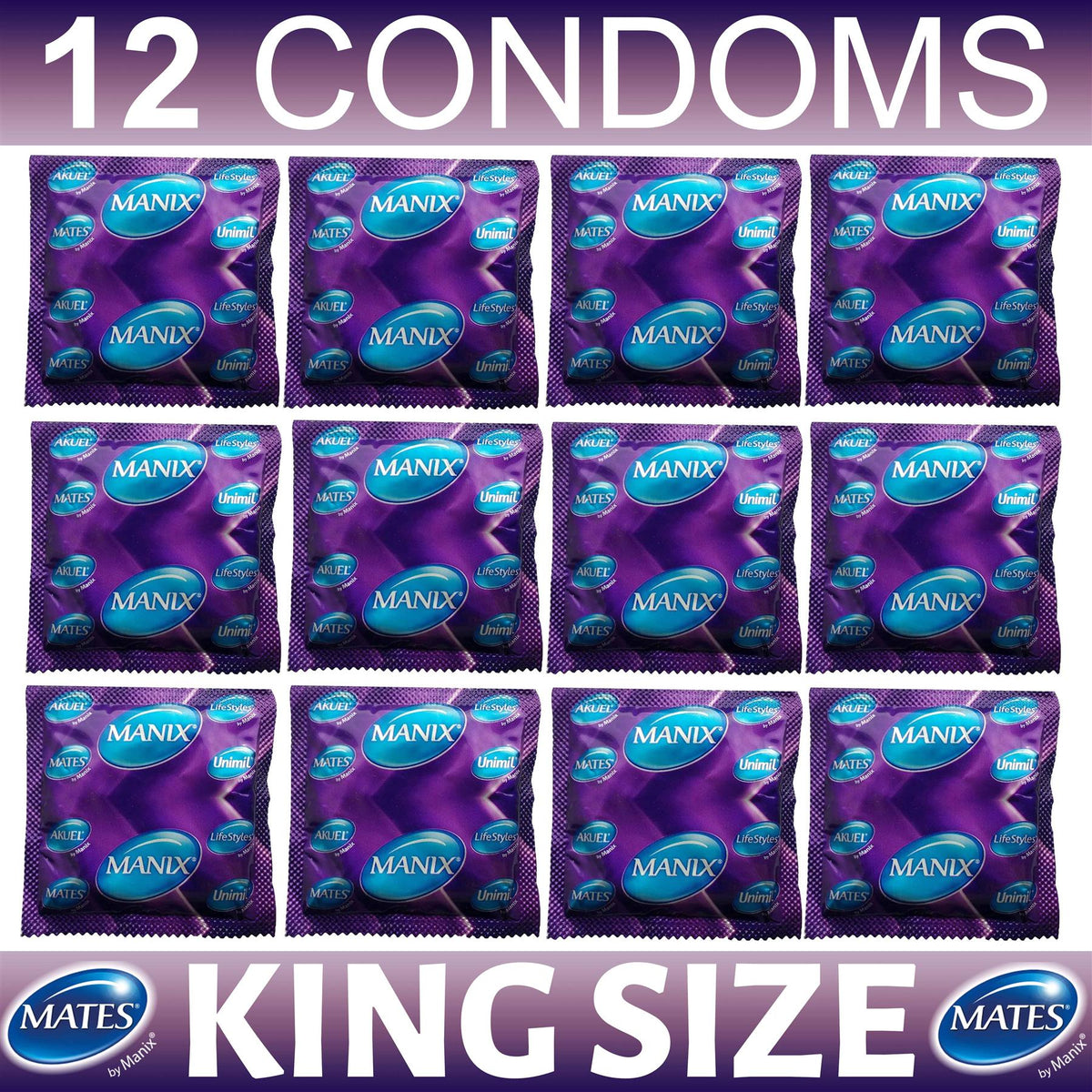 Mates Manix king size condoms 12 pack for extra comfort and protection king size condoms online