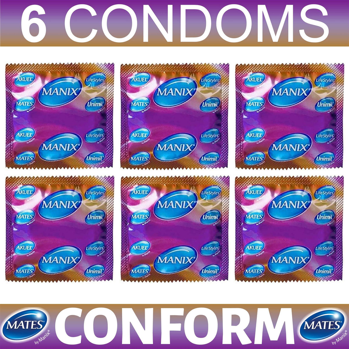 6X Mates Conform Condoms By Manix Male Condom