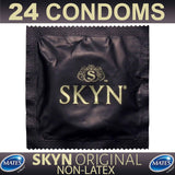 Mates SKYN Original non-latex condoms bulk pack 24 male condoms in black packaging