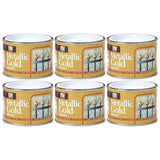 6X Metallic Gold Paint Tin 180ml Tin Paint