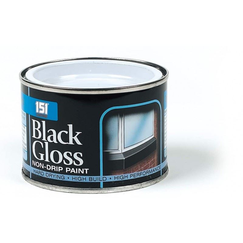 151 non-drip black gloss paint tin for high performance and hard drying finish