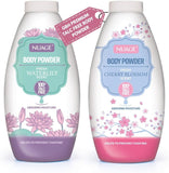 Nuage talc free body powder in Waterlily and Cherry Blossom scents for moisture absorption and chafing prevention