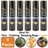 Out & About Waterproof Spray for Clothing in a 6-pack, ideal for tents and sleeping bags