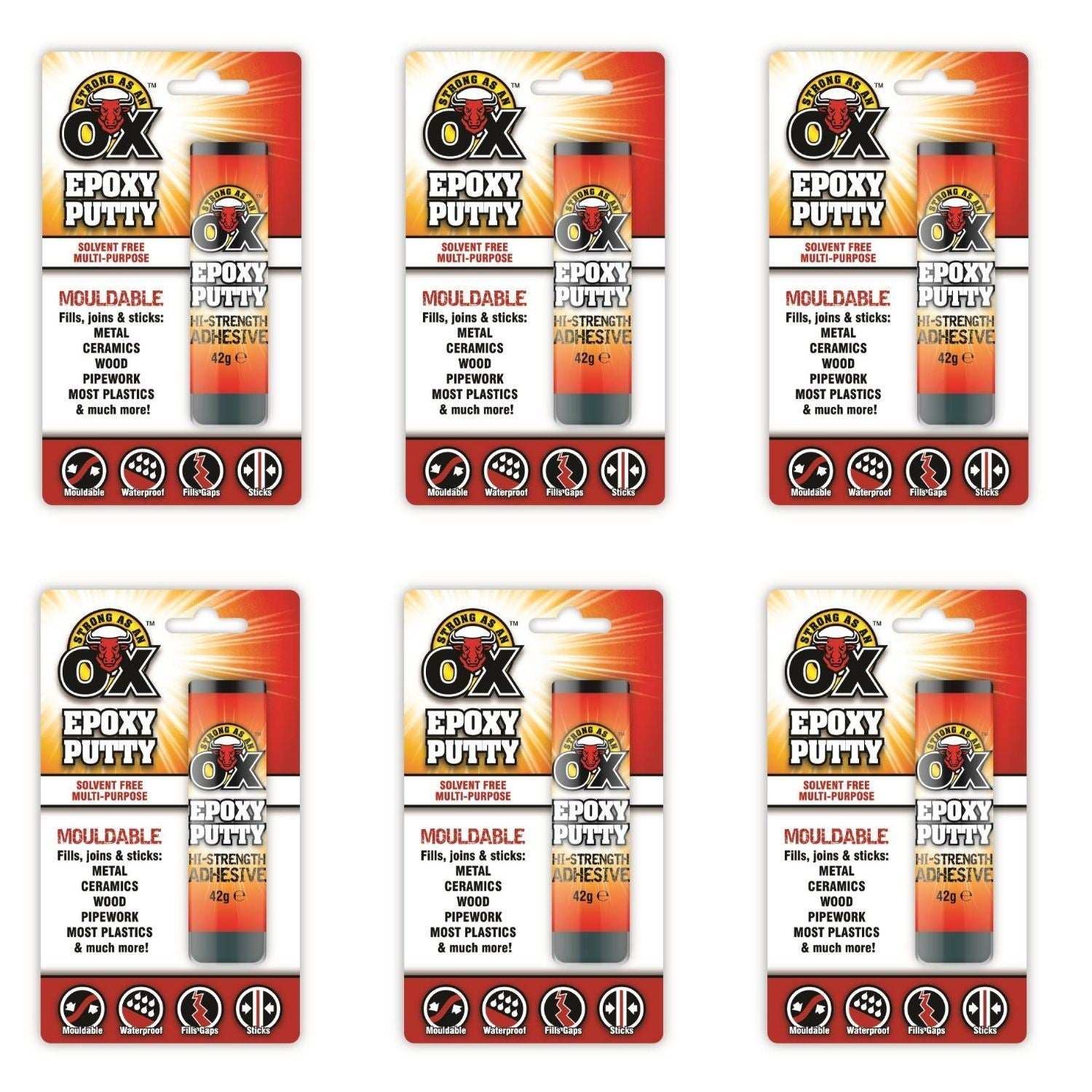 SAAO epoxy putty packs featuring mouldable formula for filling and repairing various surfaces
