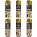 6X Paint Factory Gold Metallic Spray Paint 400ml Spray Paint