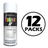12X Paint Factory Antique White Gloss Spray Paint 400ml Spray Paint