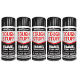 5X Paint Factory Tough Stuff Enamel Black Gloss 400ml Spray Paint