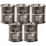 5X Paint Factory Black Iron Gate Gloss Tin Paint 300ml Tin Paint