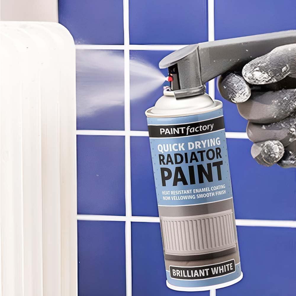 Spraying Radiators 12X Brilliant White Radiator Spray Paint Quick Drying 400ml | Direct ...