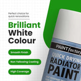 12X Brilliant White Radiator Spray Aerosol Paint Quick Drying 400ml