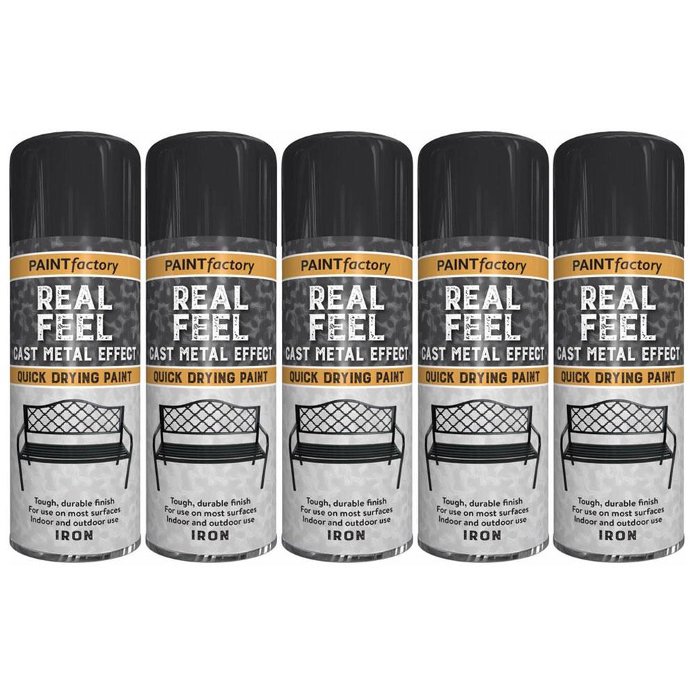5X Paint Factory Cast Iron Effect Spray Paint 400ml Spray Paint