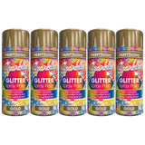 5X Paint Factory Gold Glitter Spray Paint 200ml Spray Paint